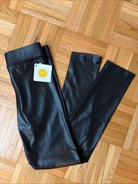 NWT Faux-Leather Leggings - Shiny Black - Girls Size 10/12